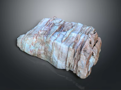 Natural Textured Wooden Stone Slab With Rough Surface And Unique Grain Pattern 3d model