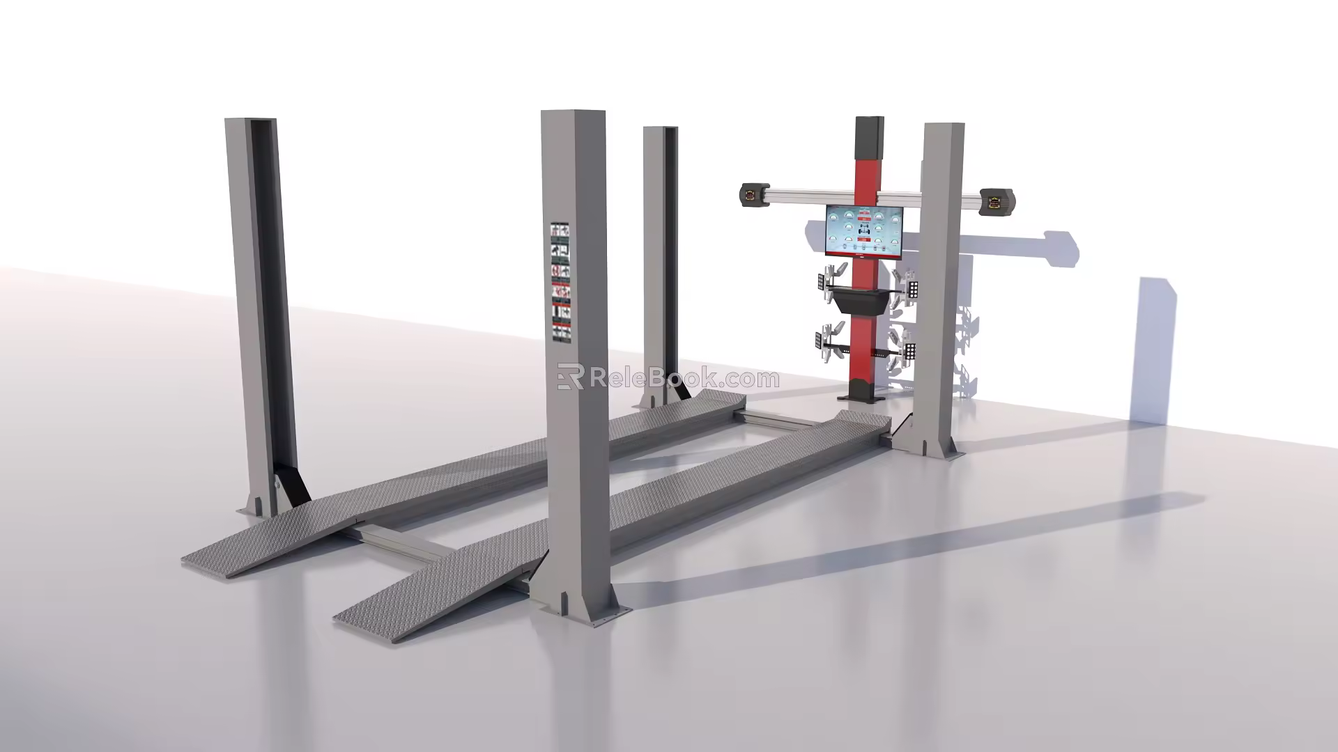 Modern four-column four-wheel locator 3d model