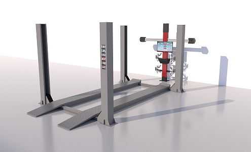 Modern four-column four-wheel locator 3d model