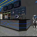 Modern Cyber Cafe Interior With Stylish Lighting Comfortable Gaming Chairs And High Performance Computers 3d model