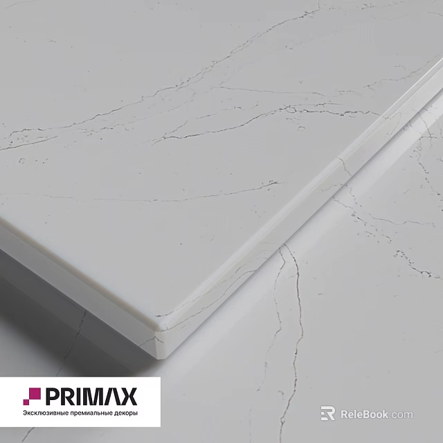 White Marble Textured Component Panel With Natural Veins For Modern Interior 3d model 