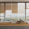 New Chinese-style Roller Bamboo Curtain 3d model