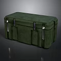 Green Storage Box With Metal Clasps And Straps Durable Fabric Construction