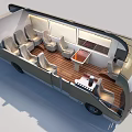 Luxury Bus Interior Design With Comfortable Seats Wooden Flooring And Spacious Layout