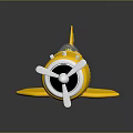 Cute Yellow Aerospace Toy Plane with Propeller and Cockpit for Space Exploration Fun