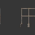 Sturdy Metal Railing Components With Crossed Bars And Straight Designs For Interior Use 3d model