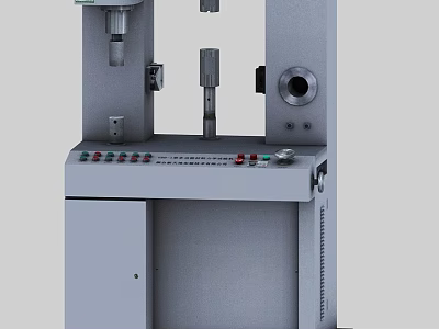 Industrial Material Testing Equipment With Control Panel And Steel Frame Mechanical Structure 3d model