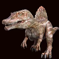 Realistic Spinosaurus Dinosaur Model With Spiked Back Open Mouth And Sharp Teeth 3d model