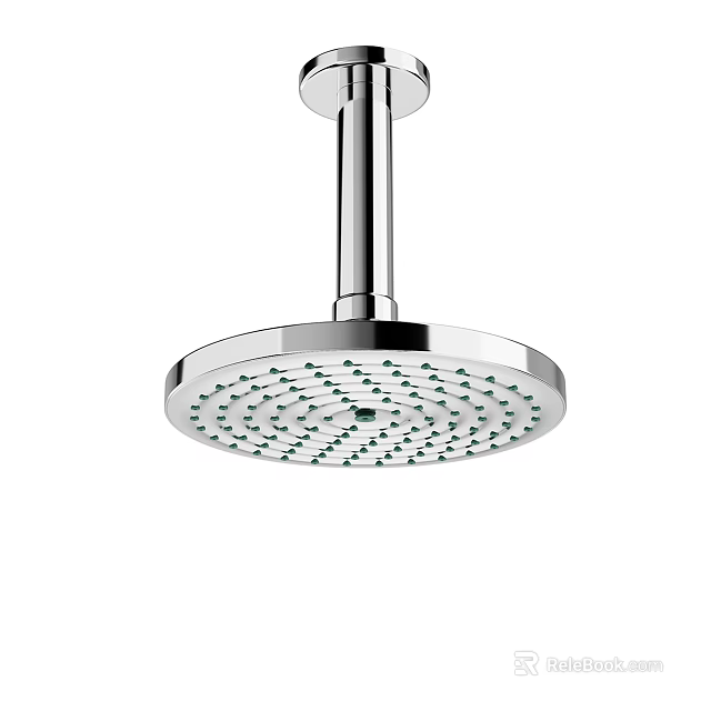 Modern Chrome Rainfall Shower Head Featuring Multiple Nozzles And Sleek Surface 3d model