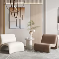 Modern leisure sofa combination leisure chair 3d model