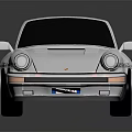 White Classic Sports Car With Streamlined Body Rear Spoiler And Reflective Surface