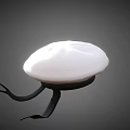 Modern Sleek White Hat With Black Hanging Straps And Minimalist Design