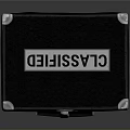 Black Secure Hard Shell Case Labeled CLASSIFIED With Metal Clasps And Handle 3d model