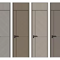 Modern Hinged Doors With Wood Grain Design Different Colors And Metal Door Handles For Interior
