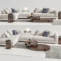 Modern corner sofa coffee table combination 3d model