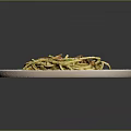 Delicious Spaghetti Tossed With Fresh Mushrooms And Green Onions On White Plate