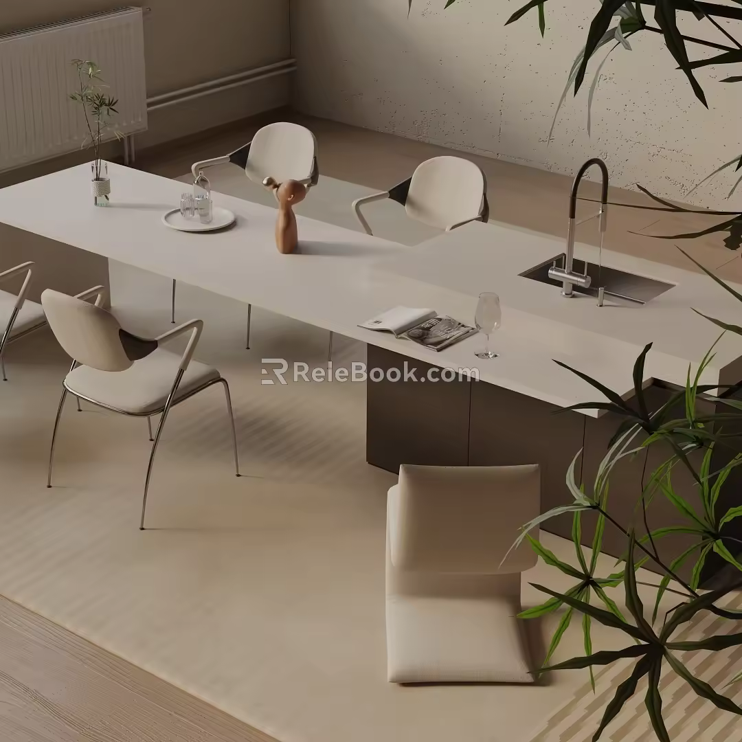 Modern table combination 3d model