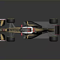 Toyota Formula 1 Race Car with Gold Black Livery and Aerodynamic Styling