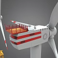 Two Industrial Wind Turbine Units With White Blades Red Tips And Support Structures