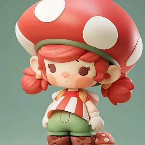 Picking Mushroom Doll 3d model