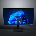 Modern Desktop Monitor With High Resolution Screen And Blue Digital Interface