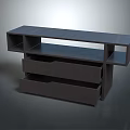 Modern Dark Wood Bookcase With Multiple Shelves And Drawers For Home Office Storage