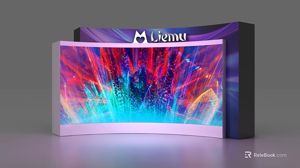 Liemu Commercial Equipment With Curved Display Screen And Colorful Abstract Patterns 3d model 
