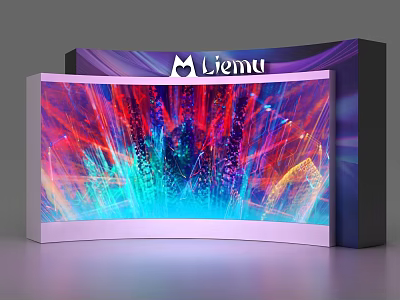 Liemu Commercial Equipment With Curved Display Screen And Colorful Abstract Patterns 3d model