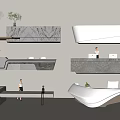 Modern Front Desk Reception Desk Company Front Desk Hotel Front Desk 3d model