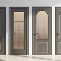 Modern Hinged Doors with Various Styles Glass Panels and Dark Finish for Interior Design