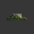 Stone Circular Structure Model With Lush Green Vegetation And Entrance Details