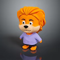 Cute Cartoon Lion Plush Toy with Orange Mane and Purple Shirt