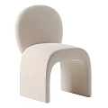 Modern Beige Leisure Chair With Comfortable Velvet Upholstery And Curved Design