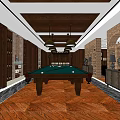 Elegant Club Interior With Wooden Wine Racks Chandeliers And Leather Dining Chairs