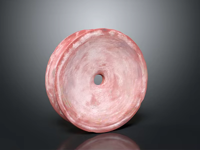 Pink Round Industrial Roller Equipment With Center Hole And Smooth Surface 3d model