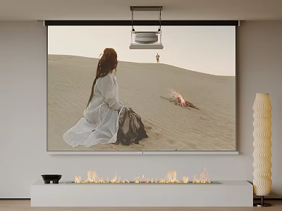Projection Monitoring In Home Theater With Large 3d model