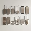 Modern Decorative Mirrors With Various Shapes Sleek Frames And Diverse Designs 3d model