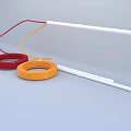 Hardware Tools Featuring Red And Orange Cable Reels With White Rods 3d model