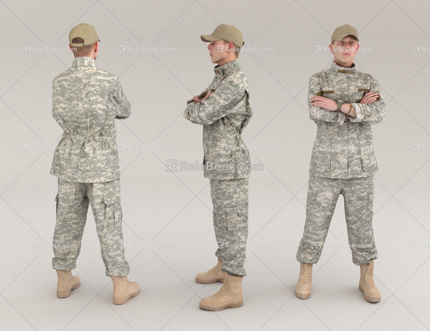 Pedestrian Figure Man Adult Foreigner Soldier 3d model