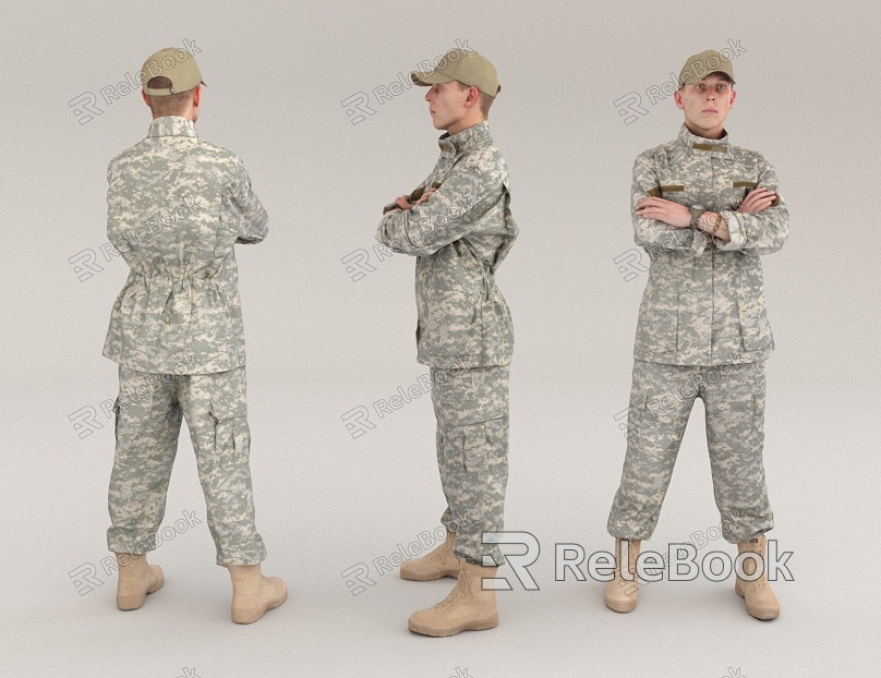 Pedestrian Figure Man Adult Foreigner Soldier model