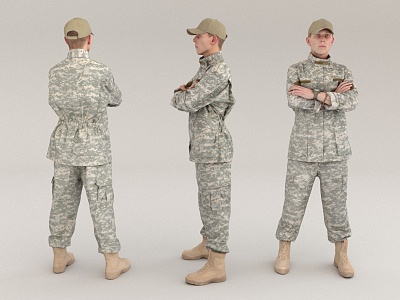 Pedestrian Figure Man Adult Foreigner Soldier model