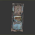 Old Blue Rusty Vintage Truck With Weathered Exterior On Dirt Ground