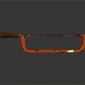 Orange Frame Hacksaw with Wooden Handle and Metal Blade for Cutting Work