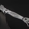 Game and Movie Character Robot with Silver Metallic Wearing Black Hoodie Shorts Front Back Views