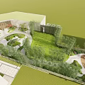 Roof Garden Landscaped Design With Greenery Stone Paths And Natural Sunlight