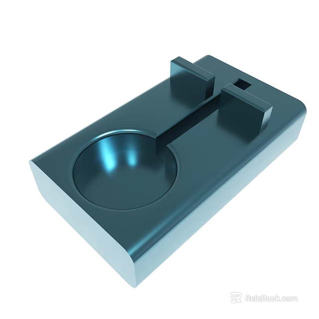 Industrial Metal Component With Smooth Surface Circular Groove And Square Protrusions 3d model