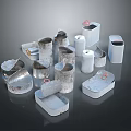 Household Metal Storage Containers With Various Shapes Sizes And Lids For Home Organization