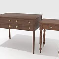Classic Wooden Furniture Set With Large Drawer Cabinet And Small Side Table