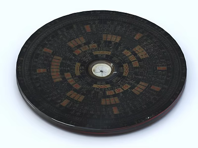 compass compass compass Luo Geng compass sundial feng shui compass antique relics Taoism touch gold captain 3d model