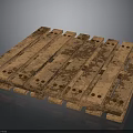 Old Wooden Pallet With Worn Surface Metal Nails And Stained Texture